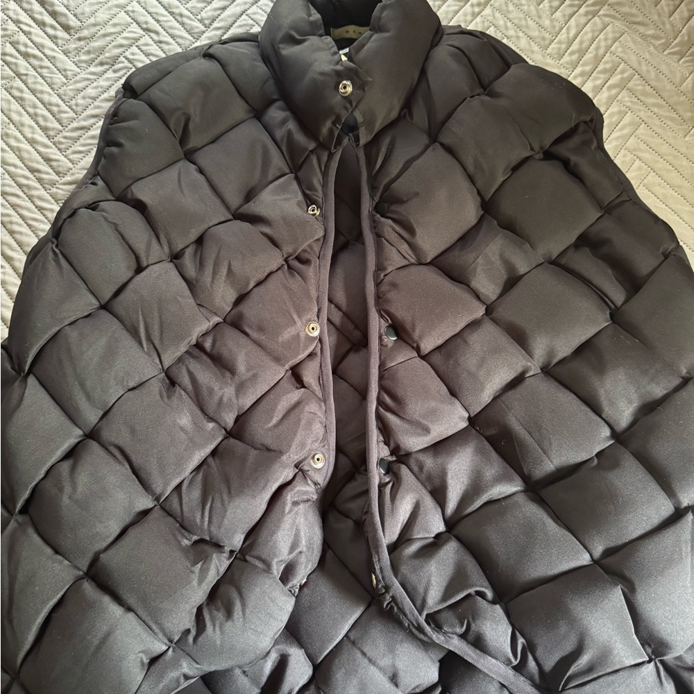 MNML Black Puffer Jacket with Diamond Quilting